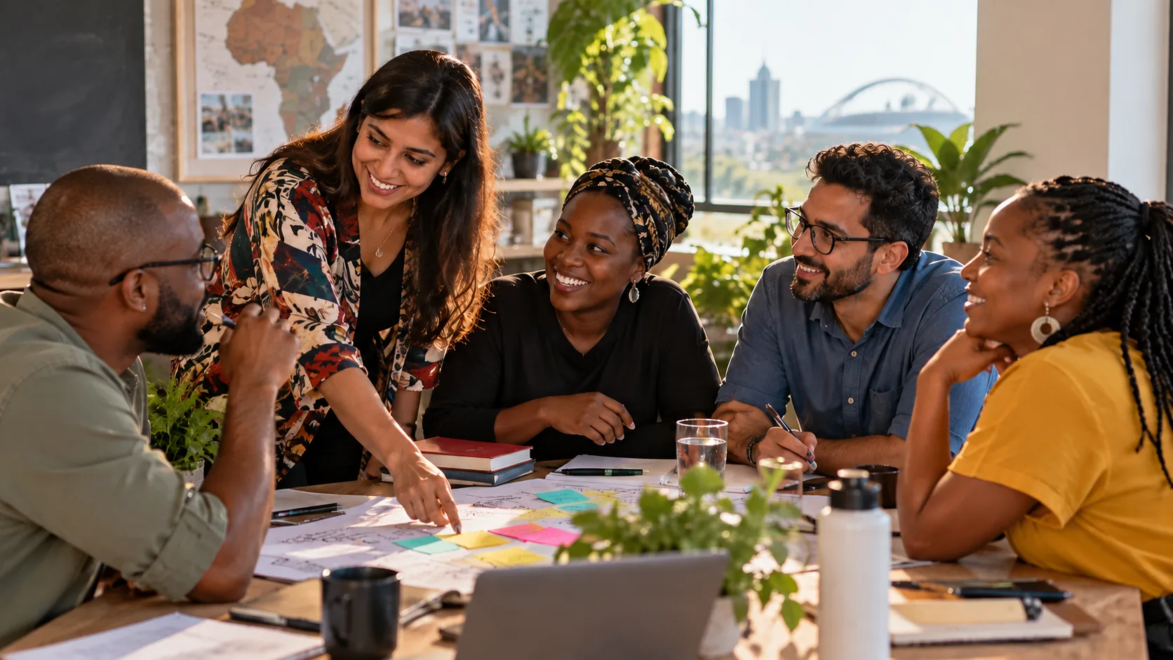 People sharing ideas in a community setting